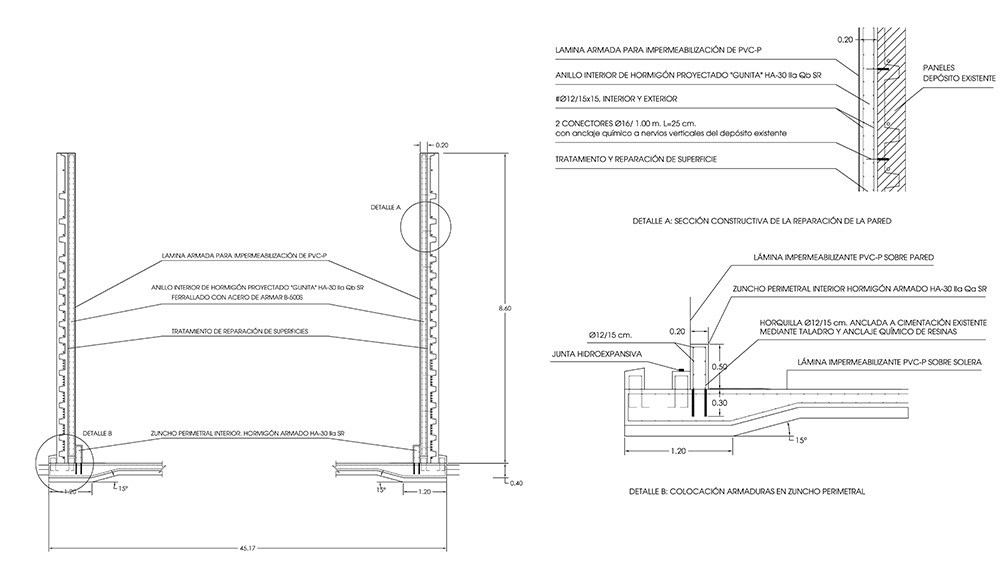 Refuerzo estructural de depósitos (AGRICONSA)